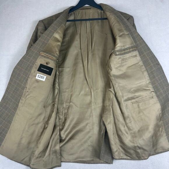 Ermenegildo Zegna Blazer Men 56R Gray Glen Plaid Check Flannel 100% Wool - Picture 9 of 12